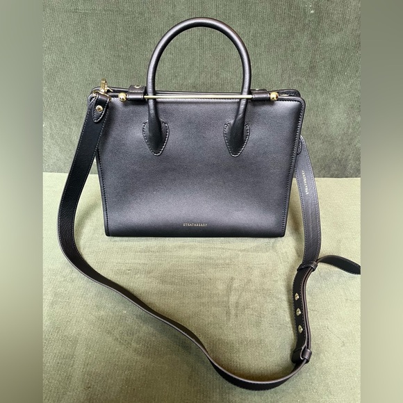 Strathberry Midi Calfskin Leather Tote - Black - Picture 7 of 10